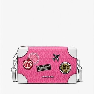 MICHAEL KORS EMBELLISHED SIGNATURE LOGO CROSSBODY BAG - PINK (NEW WITH TAGS)